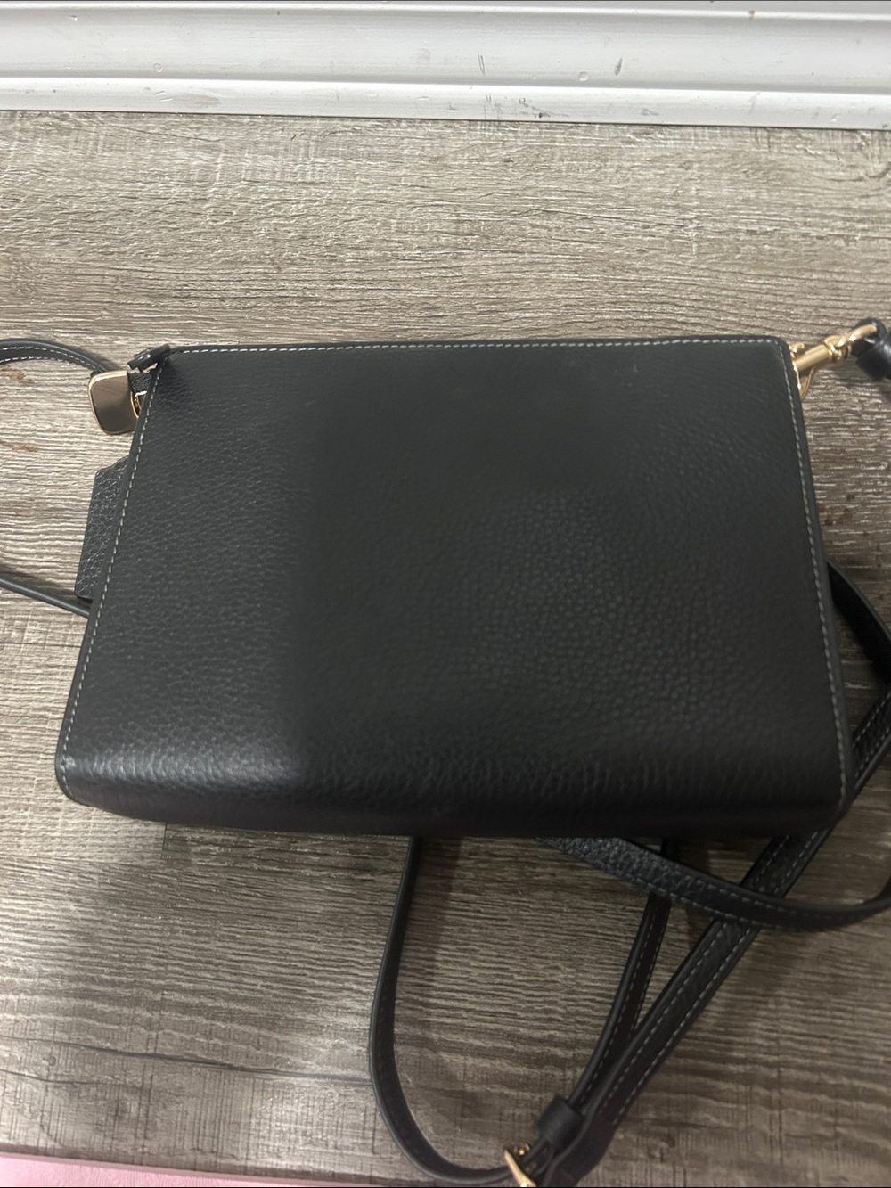 Coach Black Pebbled Leather Crossbody with Gold Hardware - Picture 3 of 4
